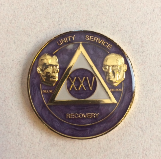 AA Bill & Bob Purple Swirl Tri-Plate Medallion